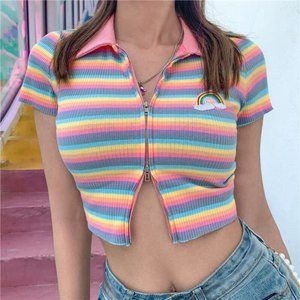 Pastel Rainbow Crop Top